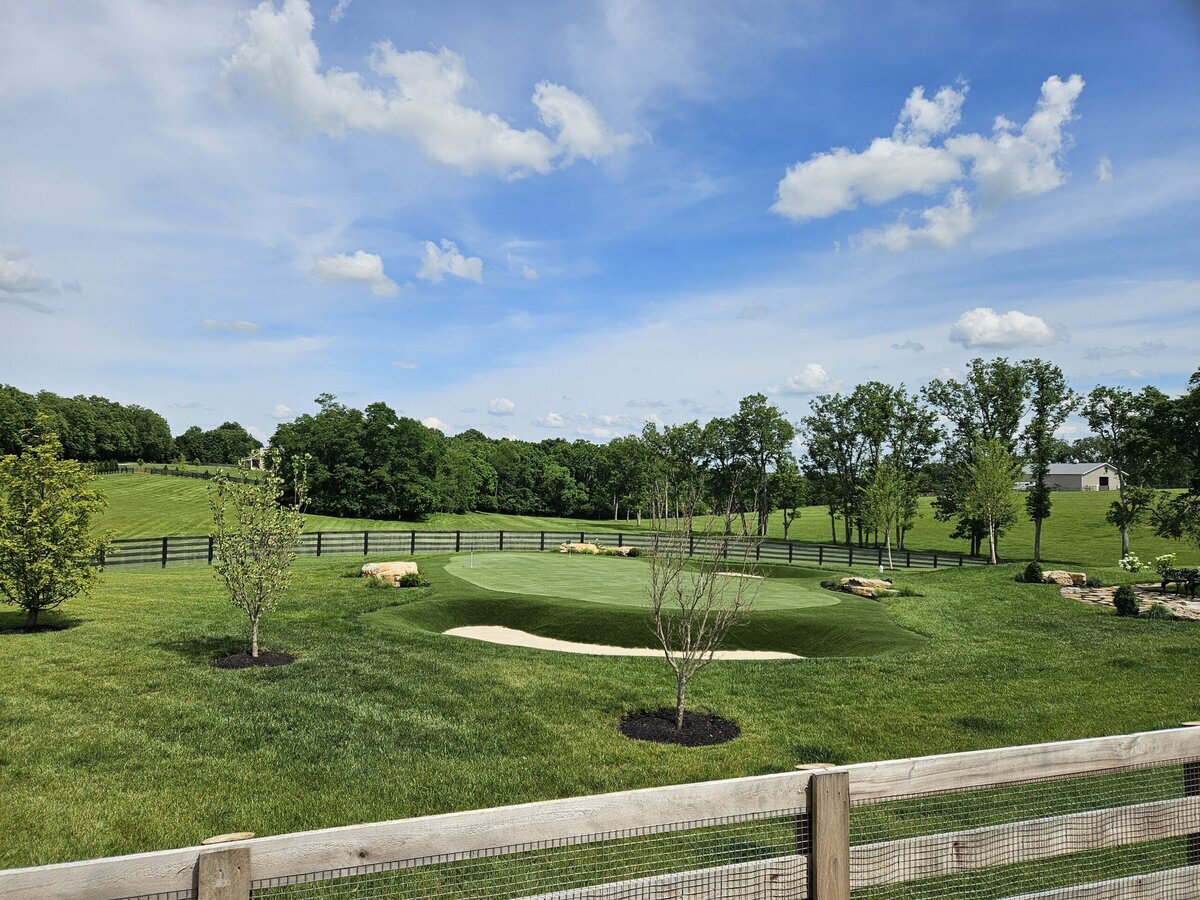 Backyard Putting Green with Bunker