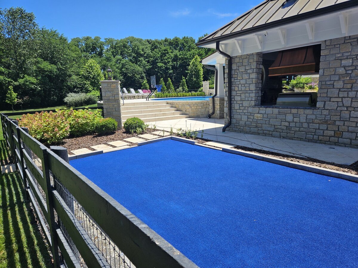 Blue Bocce Ball Court Lexington