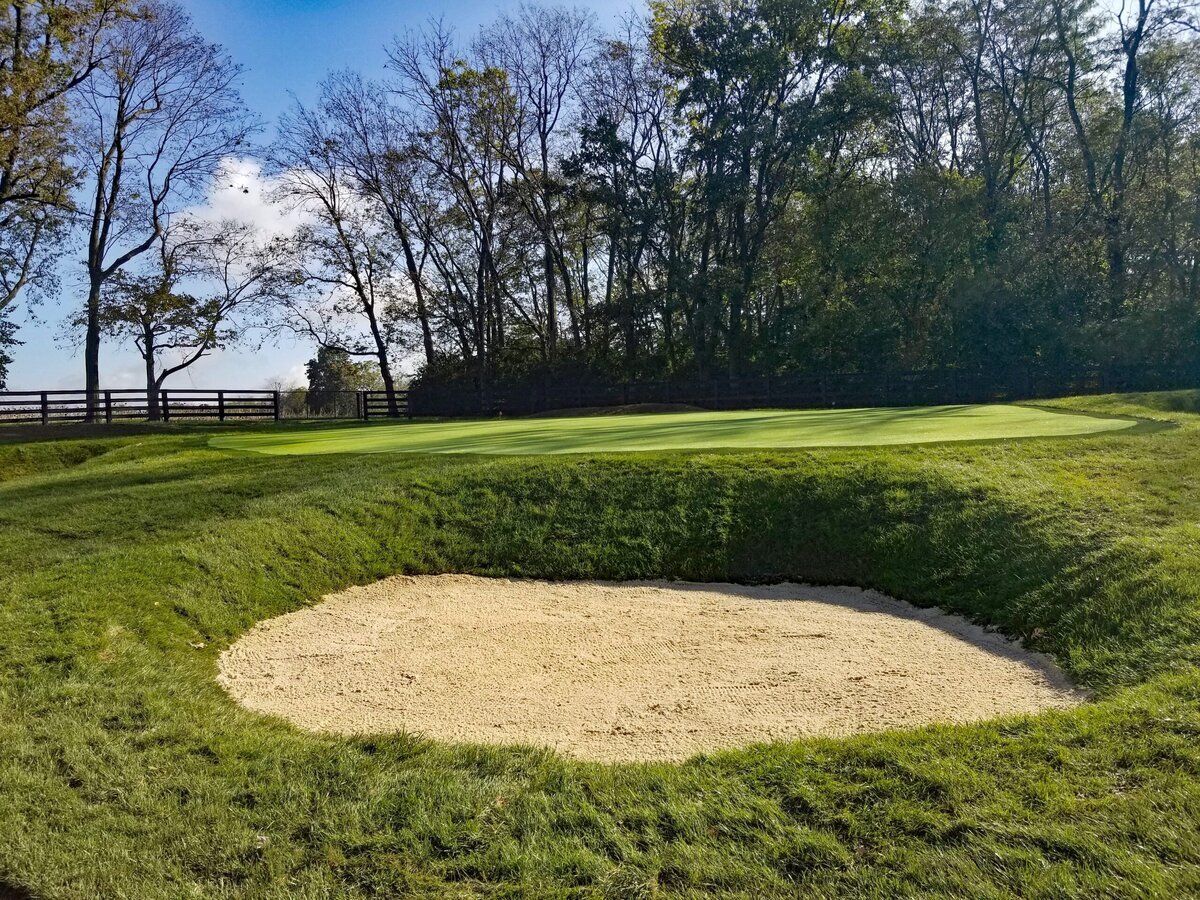 Bunker In Front Of Artificial Grass Golf Green Lexington KY