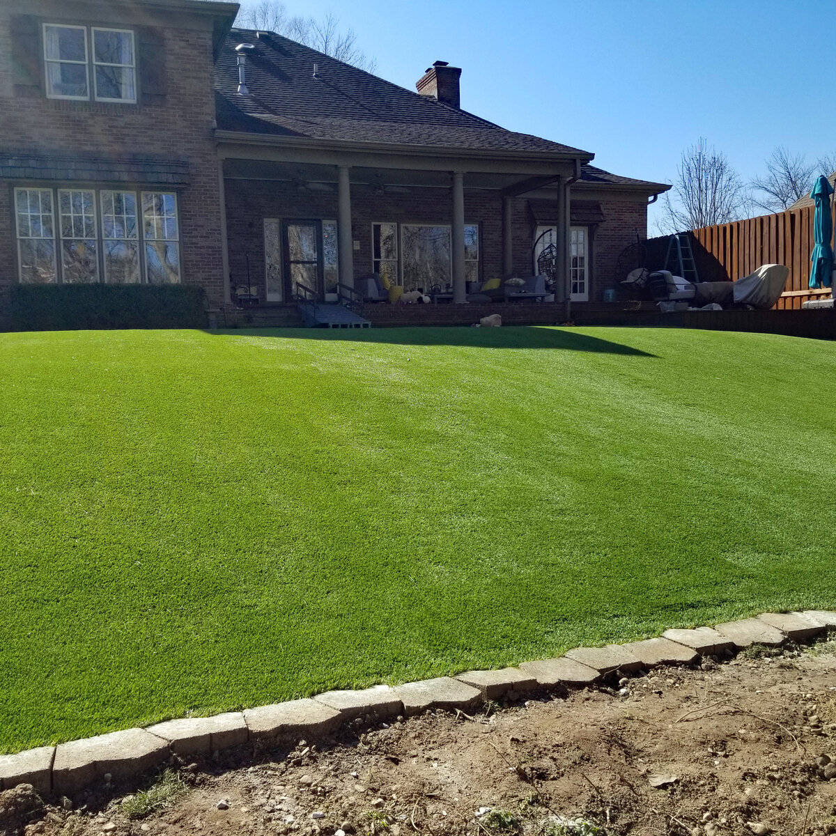Sloped Turf Backyard