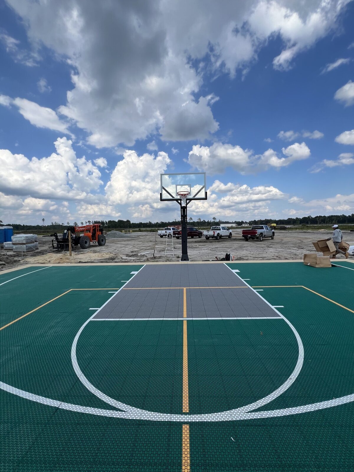 Basketball Court from Court Tile with Pickle Ball Lines