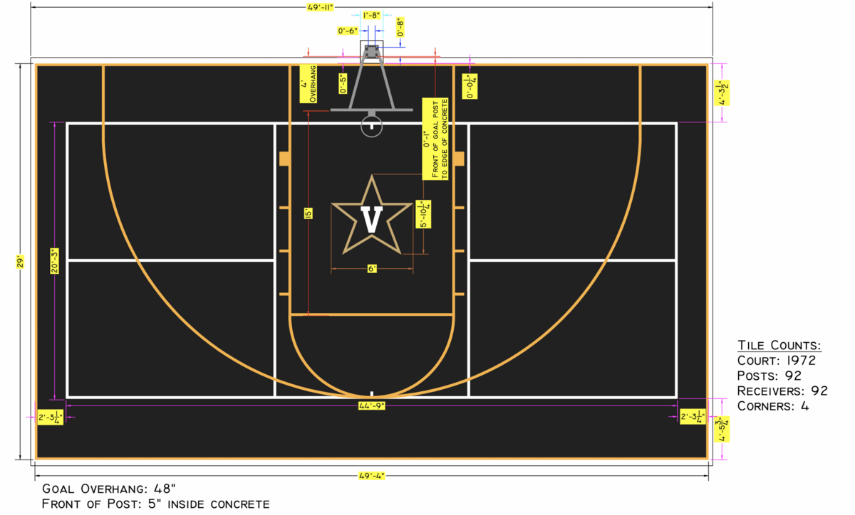 Court Design Basketball and Pickle Rendering