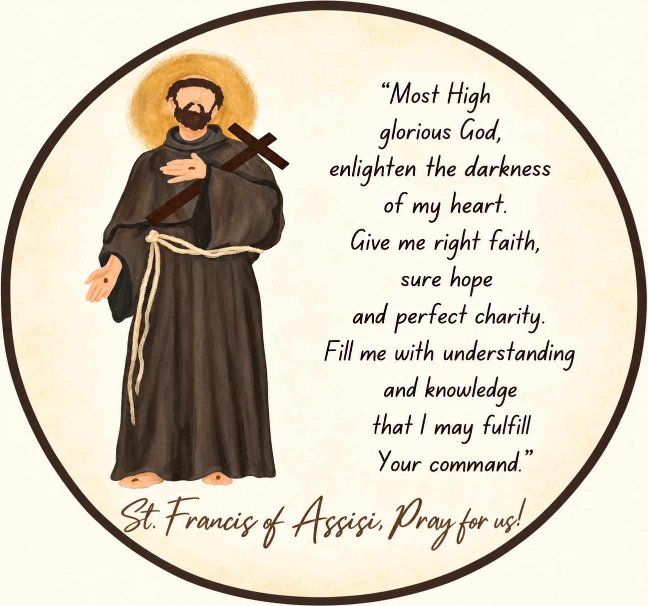 Saint Francis Prayer Medallion