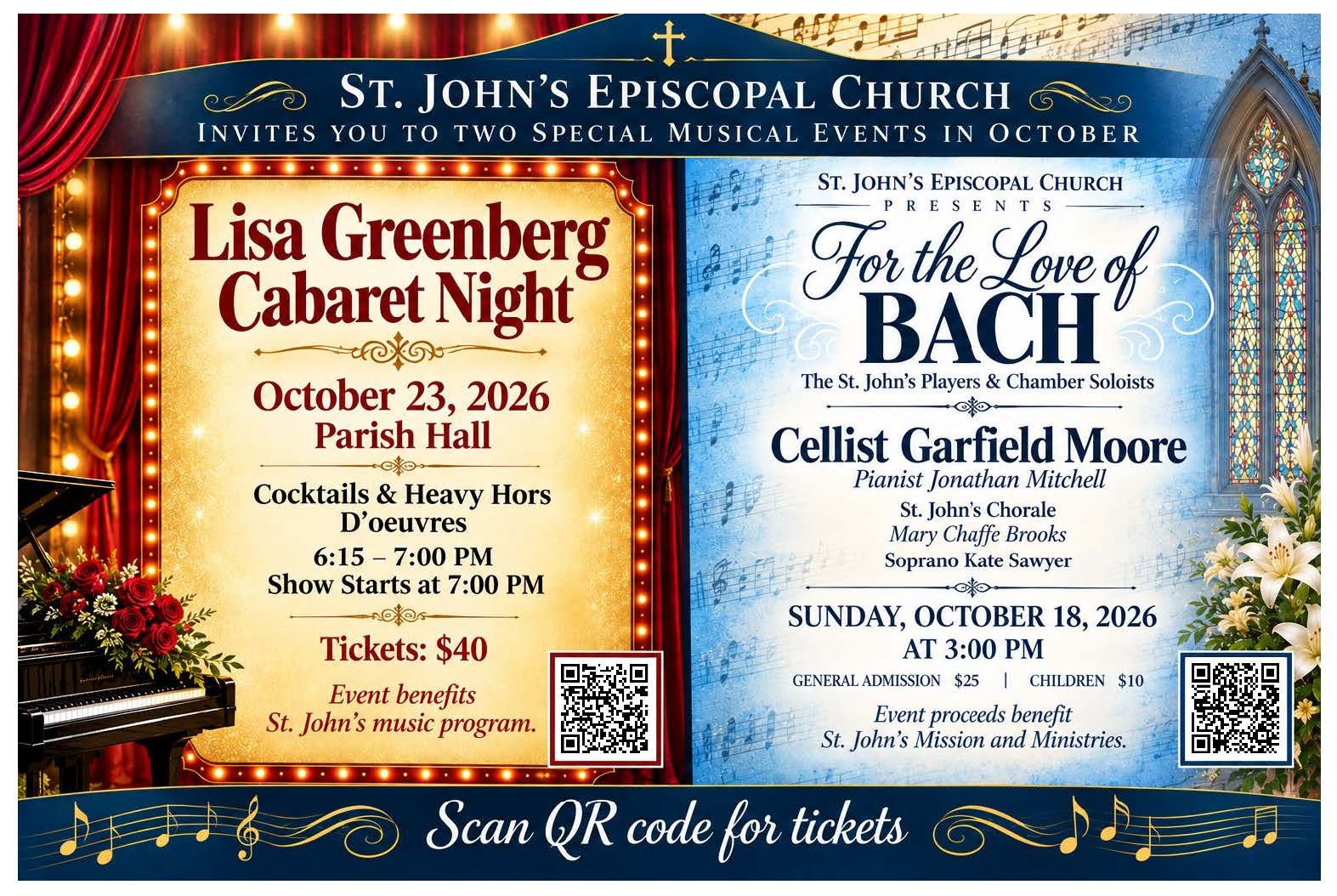 St. John’s Episcopal Church Celebrates October with Two Special Musical Events