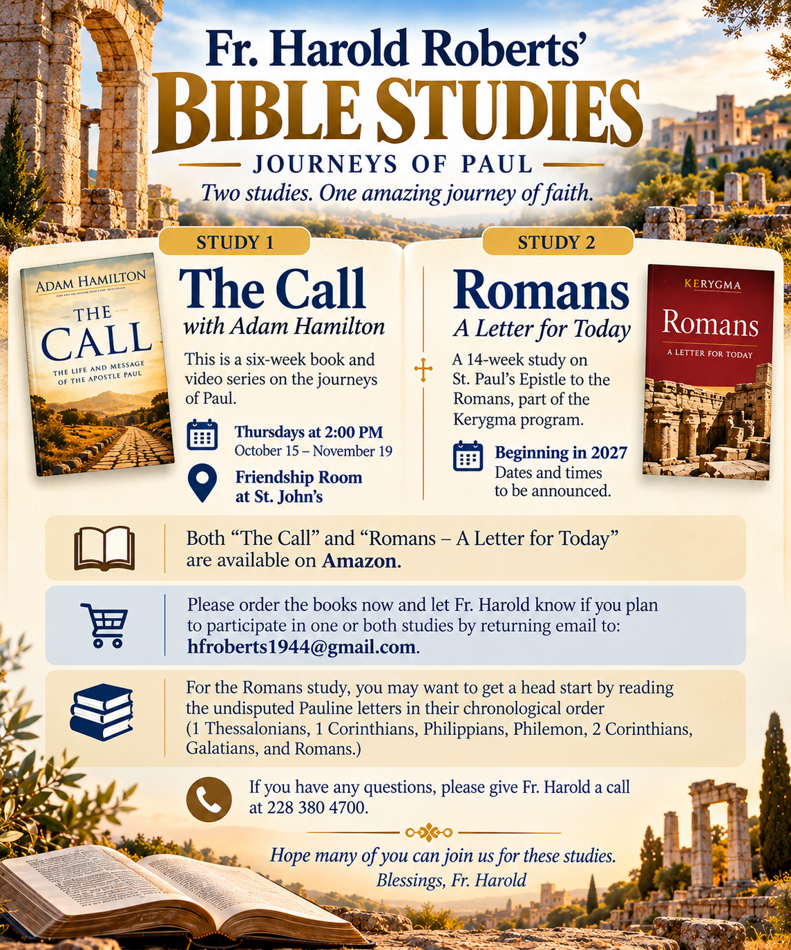 Fr. Harold’S Journeys Of Paul Bible Studies