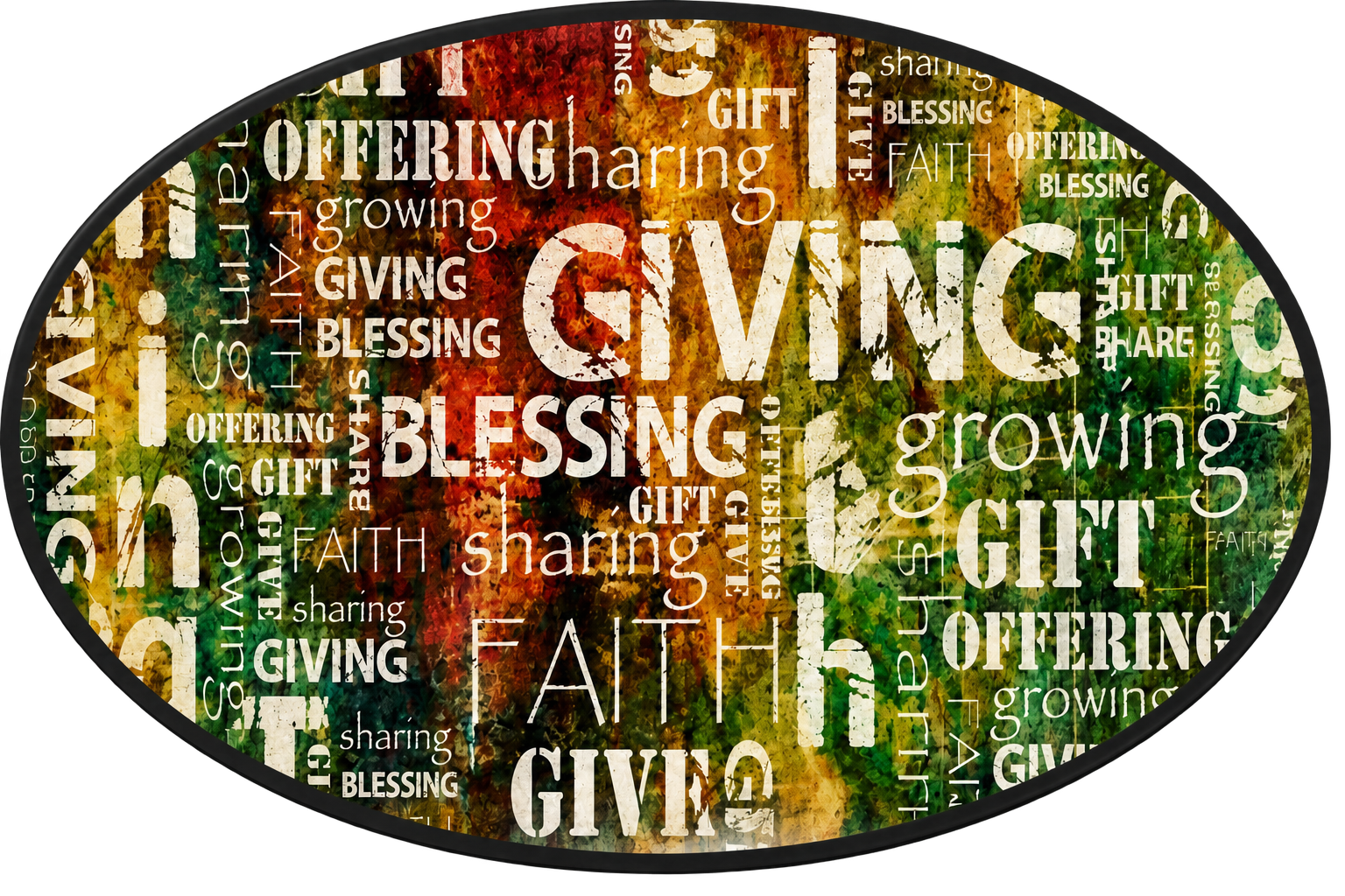 Distressed Giving Blessing Word Cloud