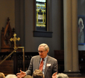 Search Committee Chair Alex Campbell presents slate of bishop nominees 
