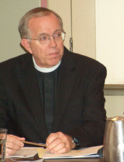 Canon Jay Magness in 2007 at his final Trustees and Council meeting
