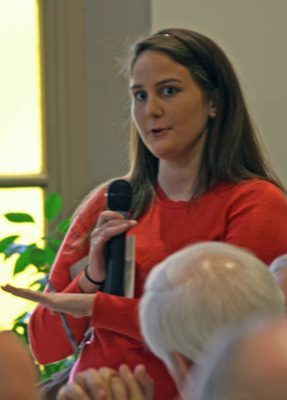Jennifer Dulaney speaks to convention during dialogue