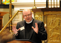 The Very Rev. Terry White at the cathedral pulpit