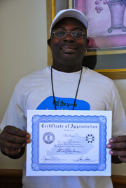 Cathedral sexton with appreciation certificate