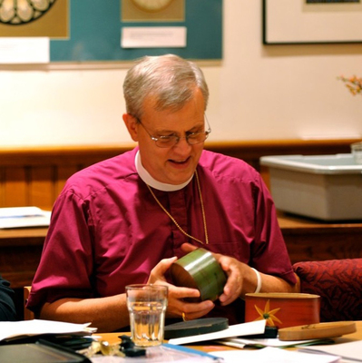 Bishop Ted Gulick receives gift from Trustees and Council