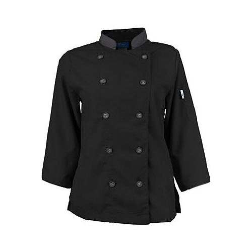 2125BKSLXL KNG XL Active Chef Coat Wmns Black/Slate 3/4 Slv