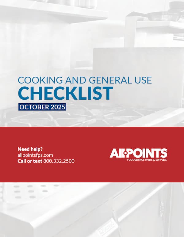 Cooking General Use Checklist