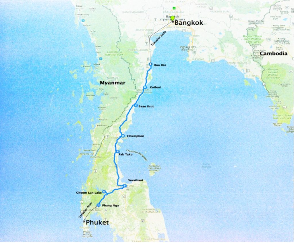 Thailand Eine super Rennrad Tour von Bangkok nach Phuket.