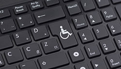 A disabled symbol on a keyboard button