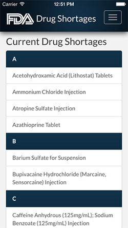 250 x 444-FDA-Drug-Shortages-Apple-app-alphabetical-list-of-current-shortages