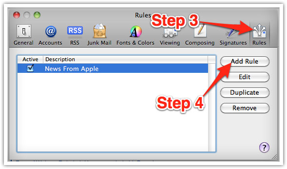 Mac Email whitelist step 3 and 4