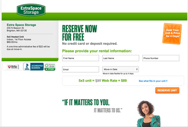 Order Form on a Landing Page