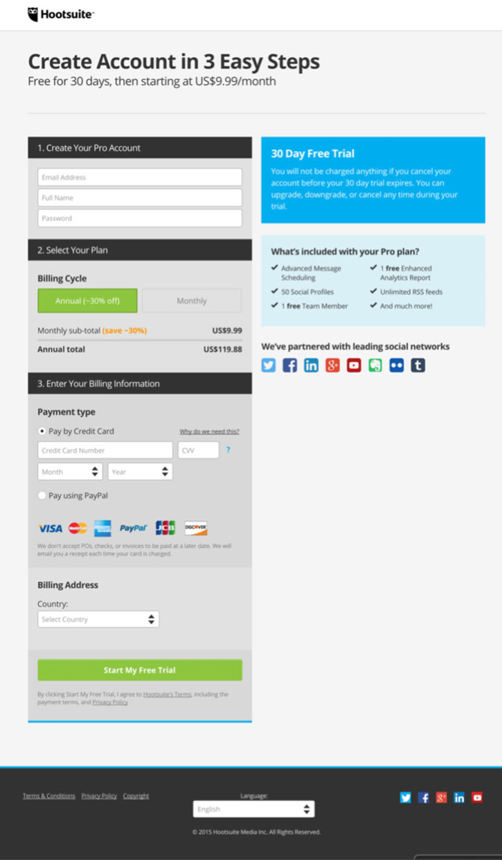 Hootsuite Form Page