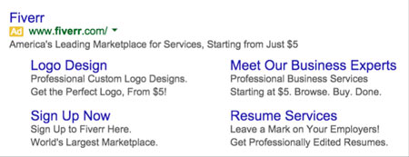 Ad Example to a Landing Page