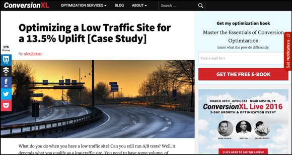 ConversionXL Split Test Case Study