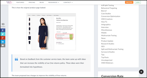Product Page Split Test Case Study