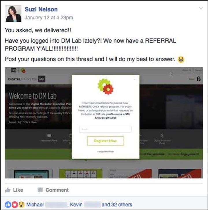 The referral program inside DigitalMarketer Lab