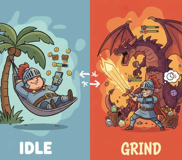 Idle vs. Grind: Understanding Mobile Game Engagement Philosophies