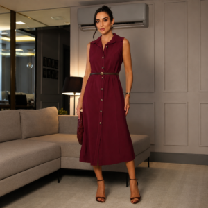 VESTIDO CHEMISE VINHO