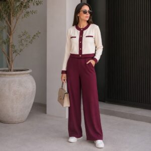 CONJUNTO MANGA LONGA BORDO