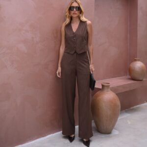 CONJUNTO LISTRADO MARROM