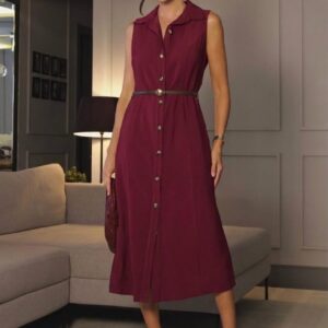VESTIDO CHEMISE VINHO