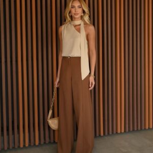 BLUSA CREPE BEGE