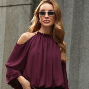BLUSA OMBRO VINHO