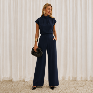 CALÇA PANTALONA FEMININA ALFAIATARIA - MARINHO