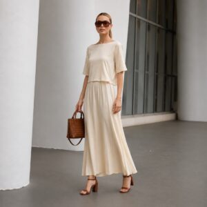 VESTIDO MALHA BEGE