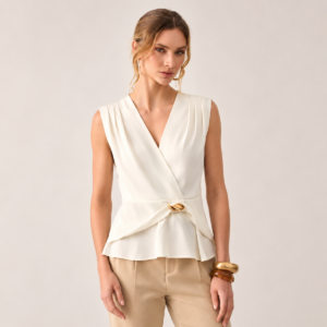 BLUSA CREPE DET OFFWHITE