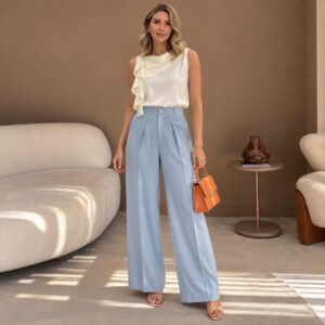 CALÇA CREPE DE ALFAIATARIA AZUL CLARO