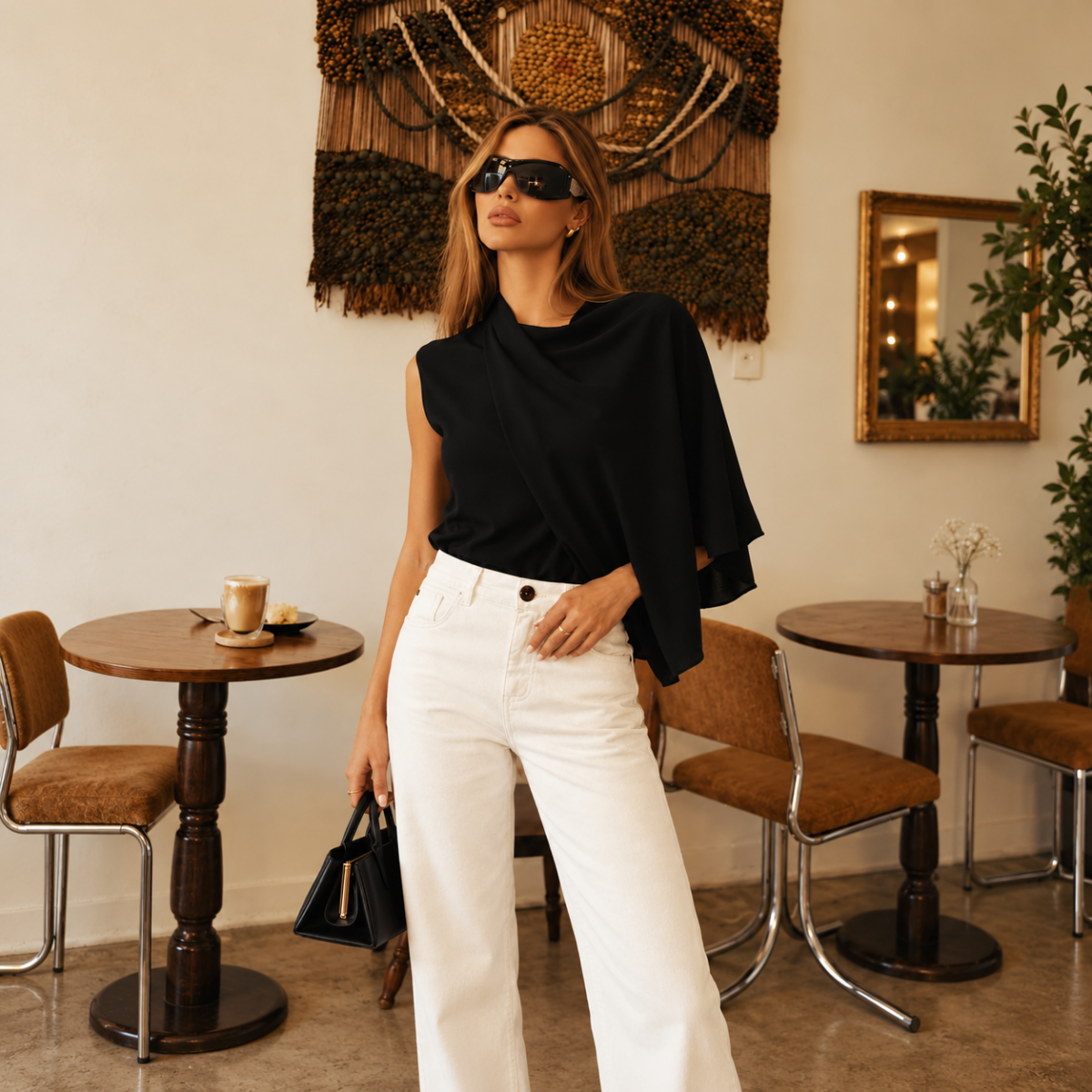 BLUSA CREPE CAPA PRETO