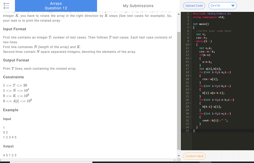Array rotation? - c-plus-plus - CodeChef Discuss