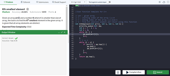 Kth smallest element __Maxheap
