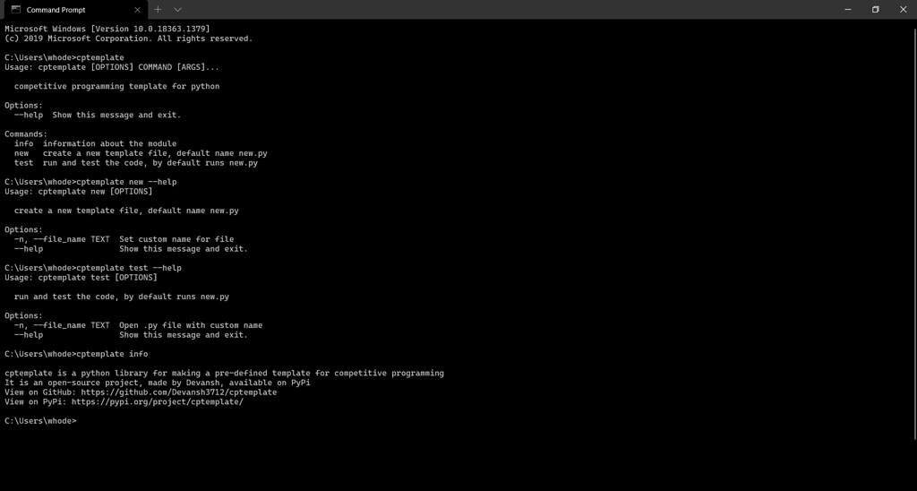 CLI for competitive programming template in python - general - CodeChef ...