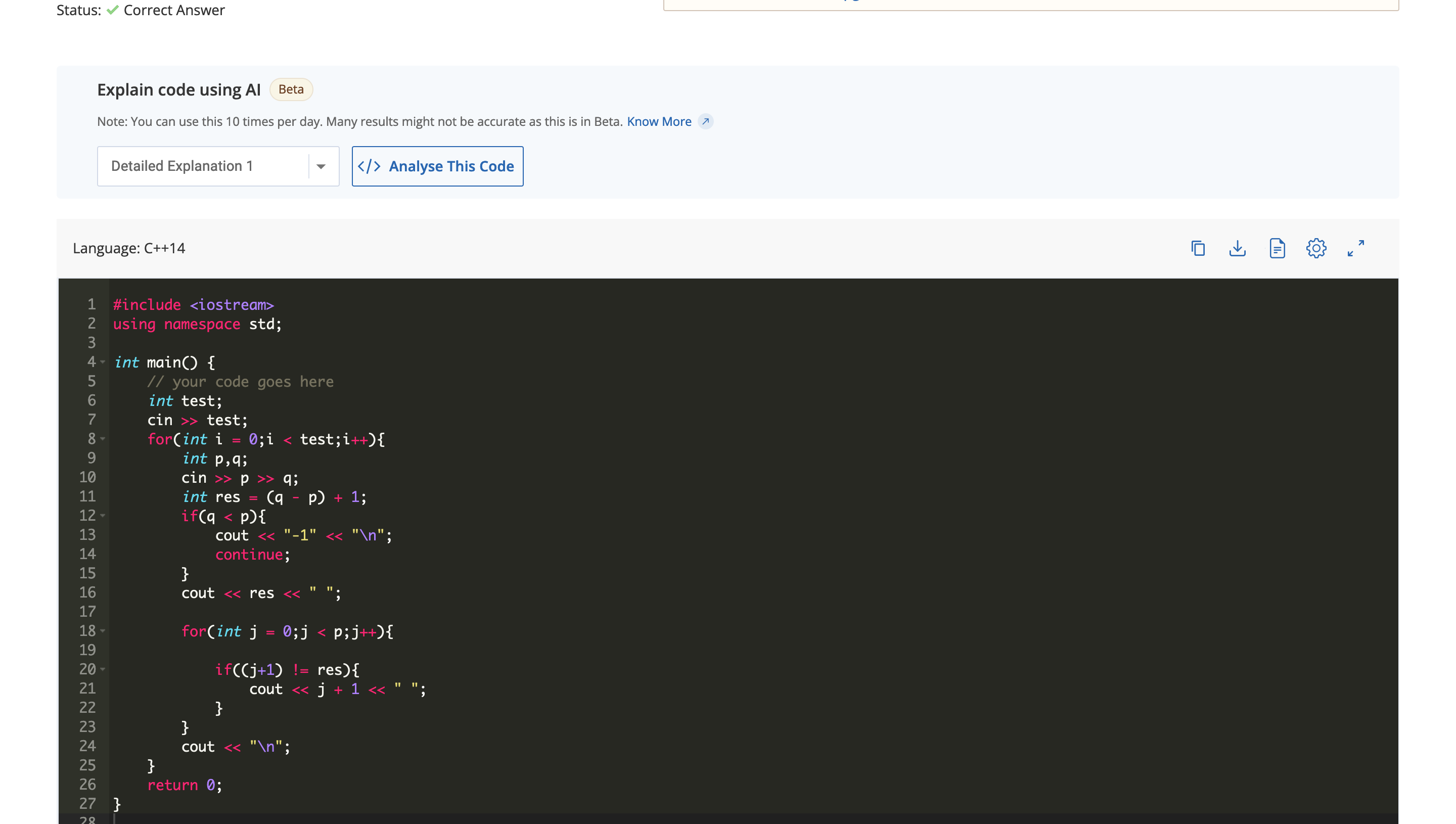 New Feature Explain code using AI announcement CodeChef Discuss