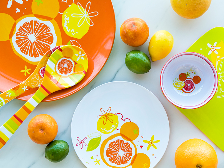 Citrus themed tableware