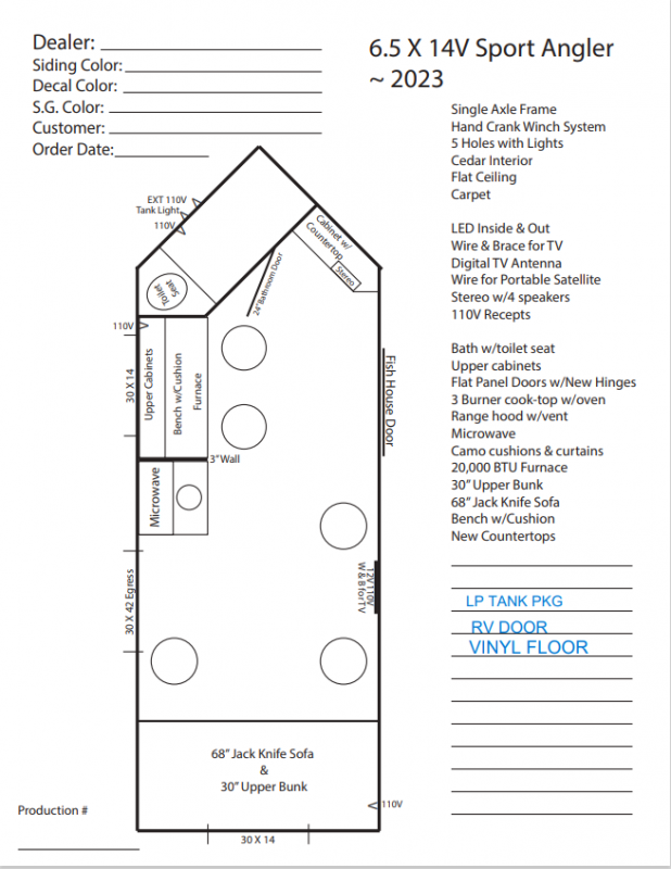 2023 Ice Castle 6.5' x 14' Sport Angler Ice House Lakewood Trailers Utility Trailers, Ice