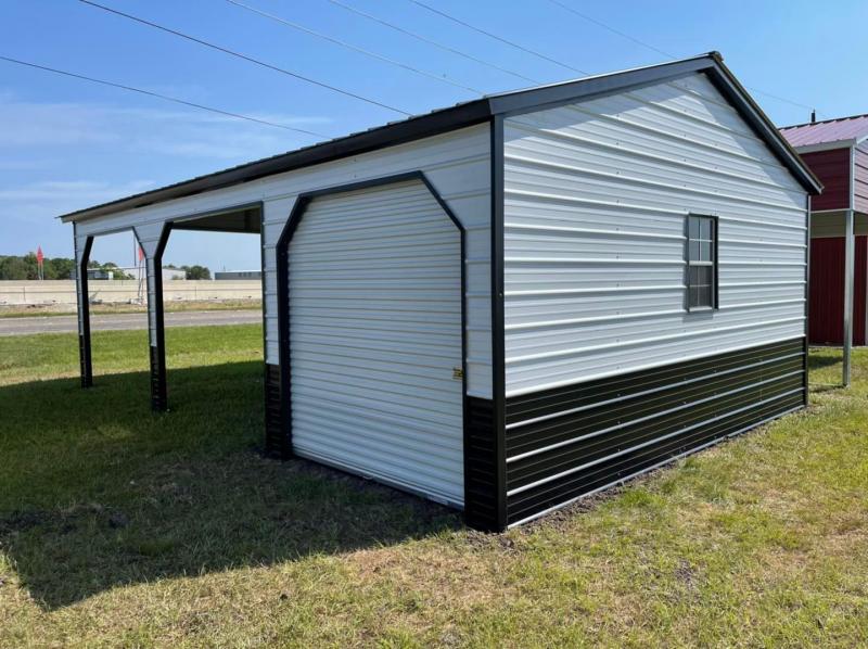 20' x 30' x 9' Two Car Utility Shed Carport Combo American Steel