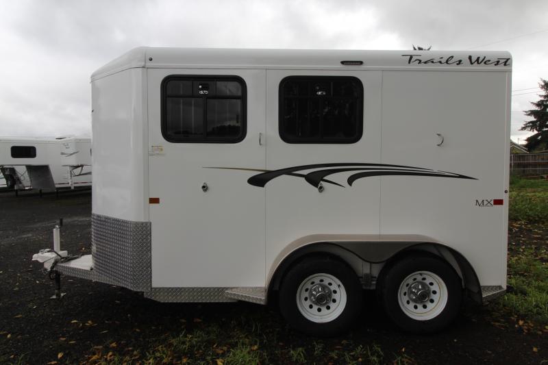 2021 Trails West Adventure MX II 2 Horse Trailer Swing Out Saddle