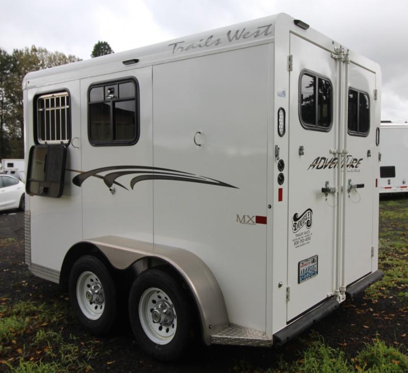 2021 Trails West Adventure MX II 2 Horse Trailer Swing Out Saddle