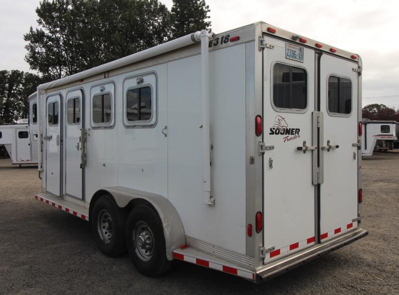 2003 Sooner SE 318 Gooseneck 3 Horse Trailer Large Dressing Room